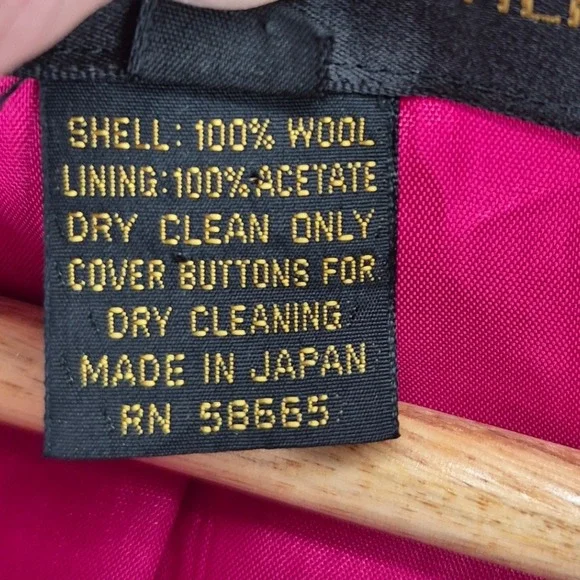 Vtg Classiques Entier Womens Pink Double Breasted Wool Blazer Oversized Size XL - Picture 7 of 13